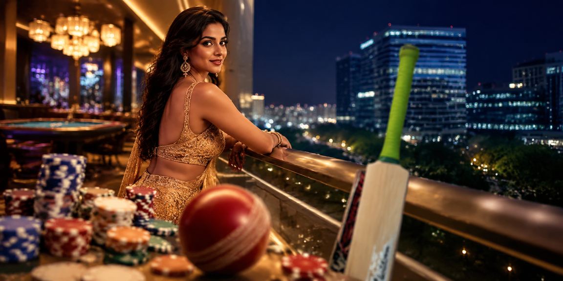 Cricket betting scene with Bollywood theme in India